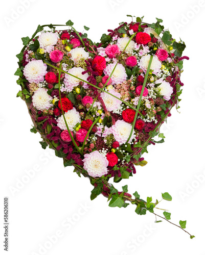 Trauerherz mit rosafarbenen Blüten