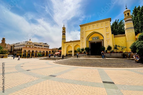 Id Kah Mosque is located in Kashgar, Xinjiang, China
