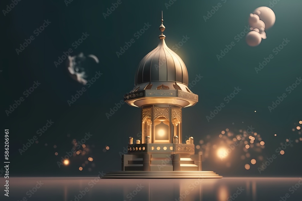 Ramadan Kareem - islamic muslim holiday background Illustration Generative AI