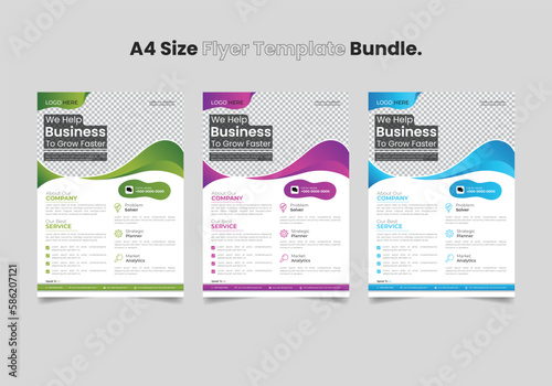  Professional clean corporate flyer and template bundle.