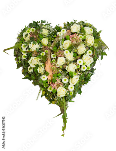 Trauerherz in weiß und grün