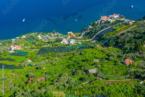 Valle delle Ferriere valley viewed from Villa Cimbrone in Italy photo