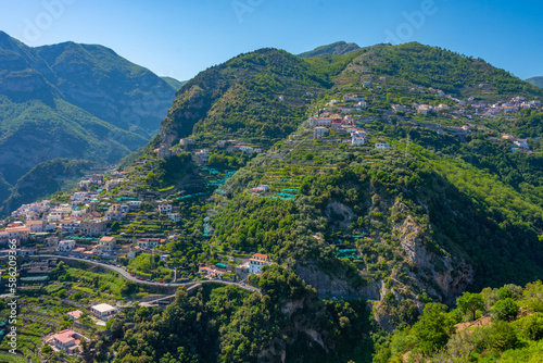 Valle delle Ferriere valley viewed from Villa Cimbrone in Italy photo