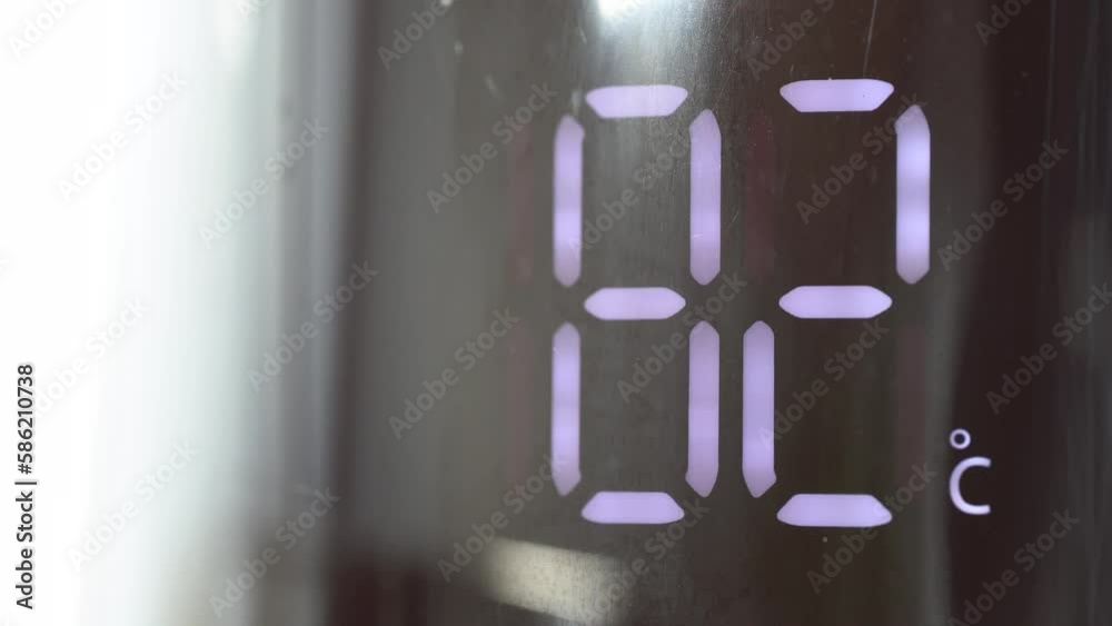 Temperature rises fast on a kettle - closeup Temperature rises fast on a kettle - closeup