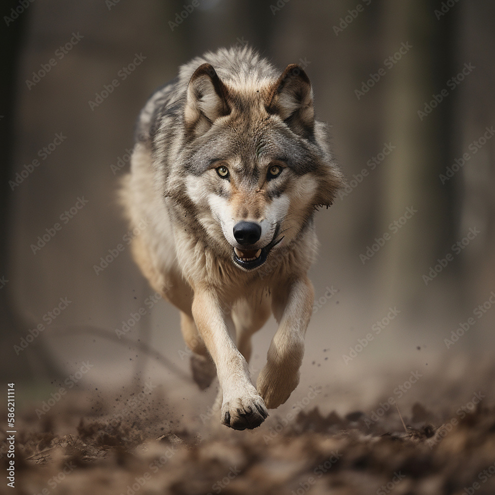 wolf running