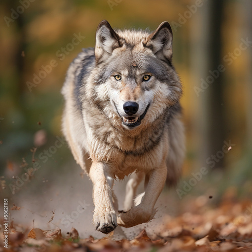 wolf running