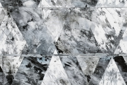 monochromatic wallpaper with triangular shapes created with Generative AI technology © AkuAku