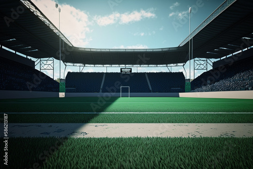 Rugby pitch field, Generative AI 