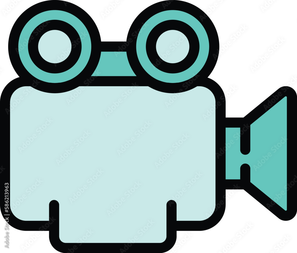 Video marketing icon. Outline Video marketing vector icon for web design isolated on white background color flat Video marketing icon. Outline Video marketing vector icon for web design isolated on white background color flat
