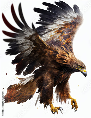 Eagle isolated in white background, Generative Ai © L2004 ZUL