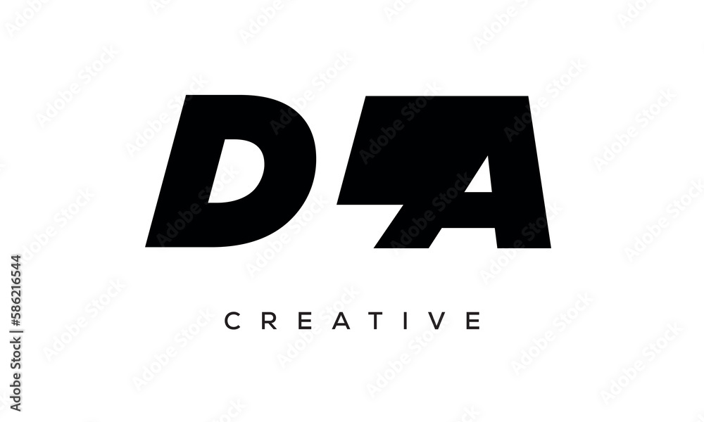 DLA letters negative space logo design. creative typography monogram vector
