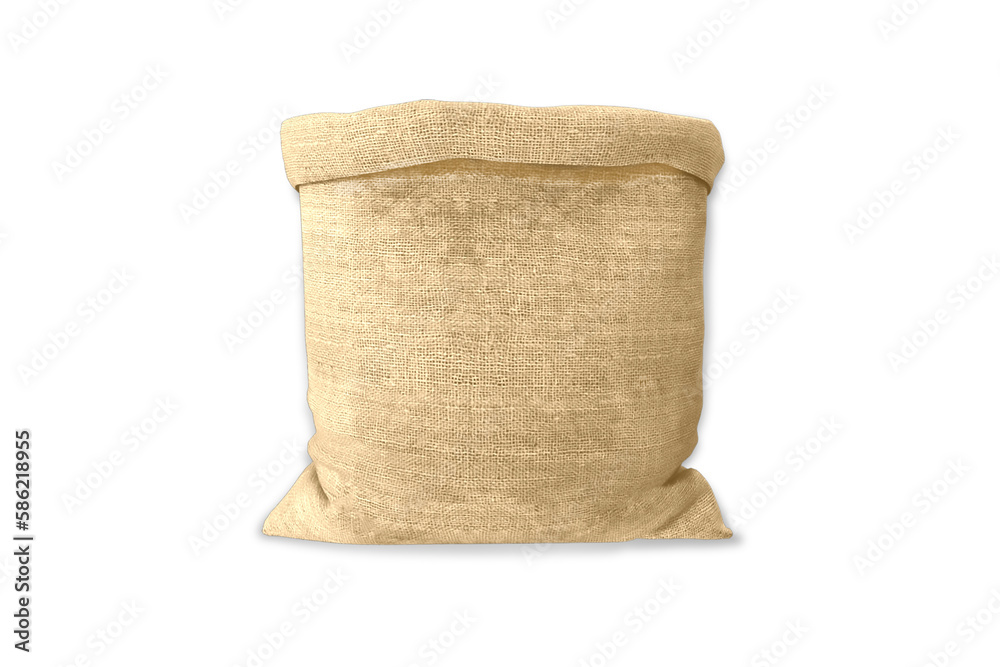 Burlap sack for products. Housekeeping and agriculture equipment. Close
