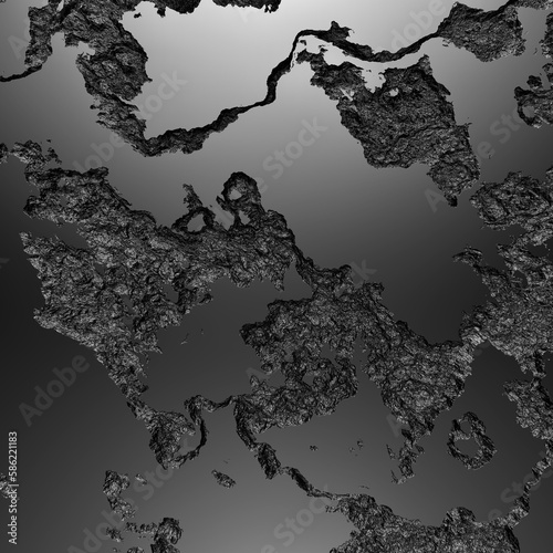 3d rendered corrosion wall texture, dark surface, carbon, graphite, metallic, cover, background