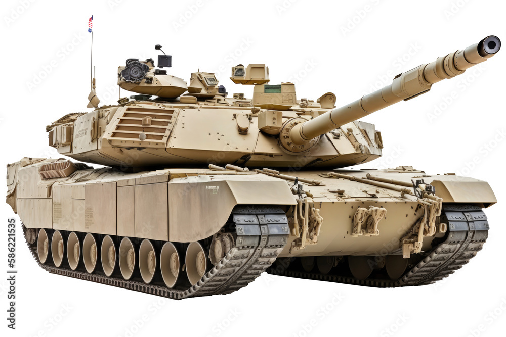 M1 Abrams tank, png stock photo file cut out and isolated on a transparent  background - Generative AI Stock Illustration