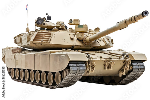 M1 Abrams tank, png stock photo file cut out and isolated on a transparent background - Generative AI photo