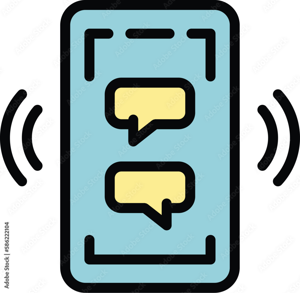 Mobile messaging icon. Outline Mobile messaging vector icon for web design isolated on white background color flat Mobile messaging icon. Outline Mobile messaging vector icon for web design isolated on white background color flat