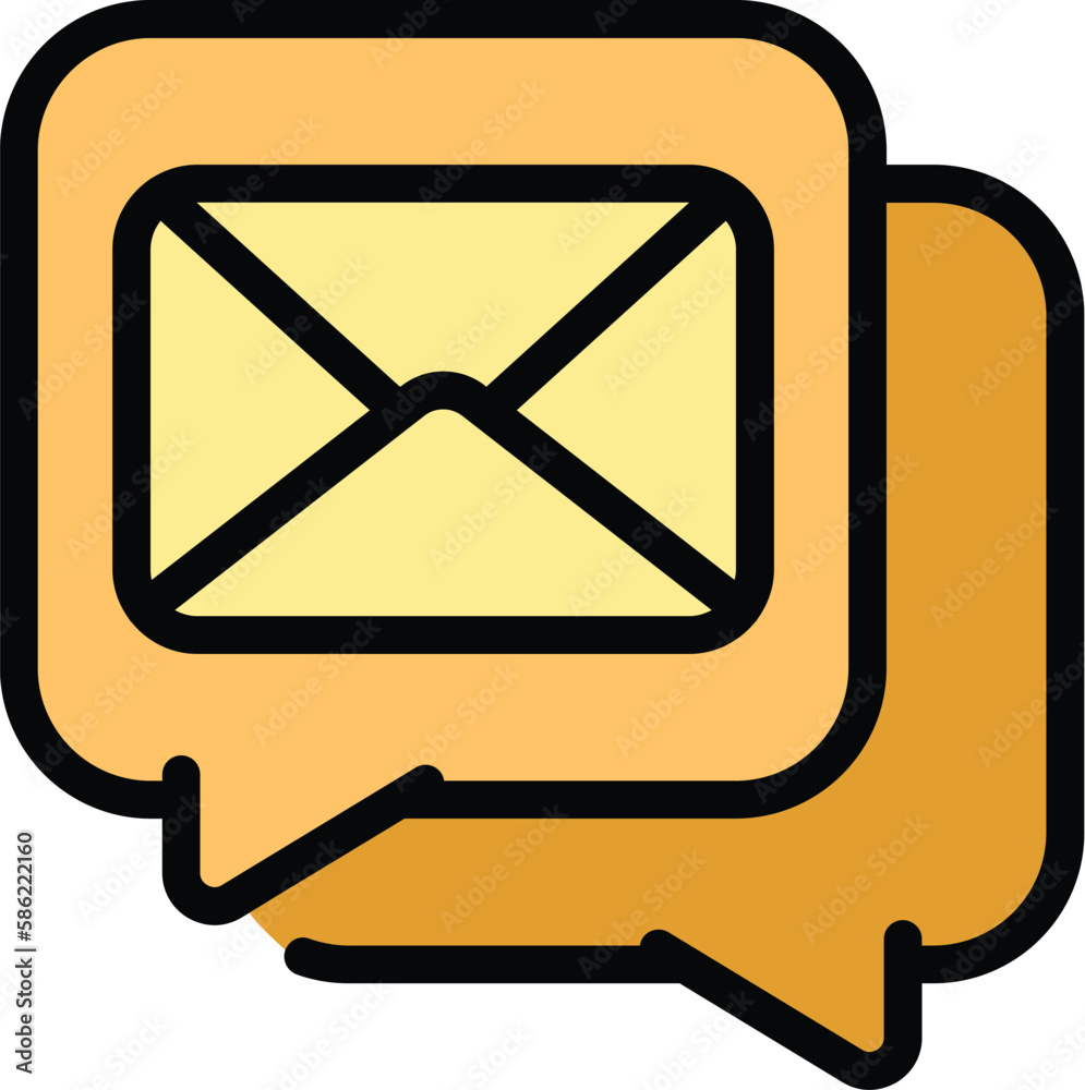 Digital chatting icon. Outline Digital chatting vector icon for web design isolated on white background color flat Digital chatting icon. Outline Digital chatting vector icon for web design isolated on white background color flat