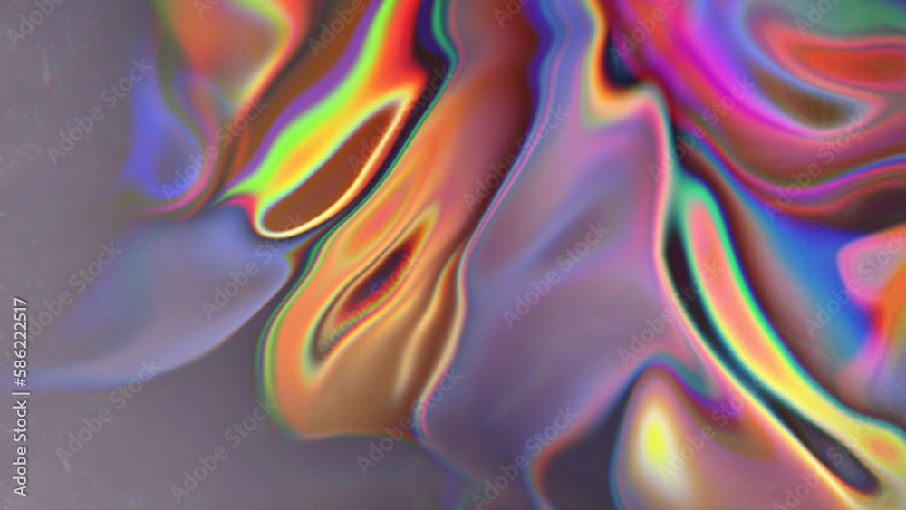 Fototapeta premium beige holographic liquid with green tints