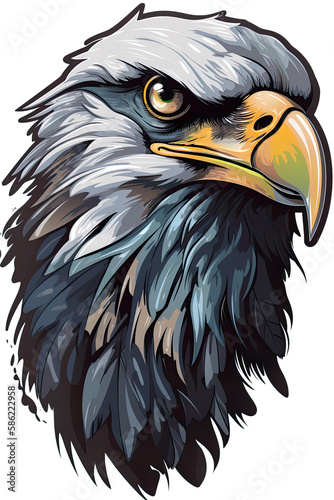 Gorgeous birds sticker design  owl  eagle  flying apex predators. Generative ai