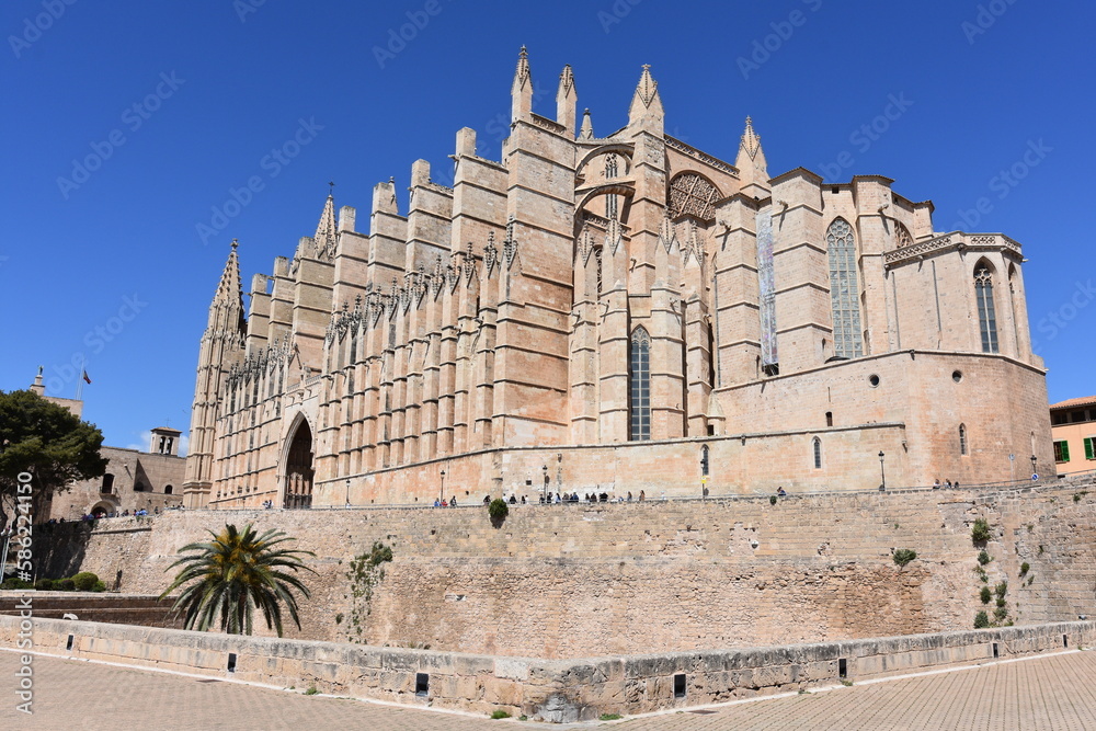 Gothic Cathedral of Palma de Mallorca, Roman Catholic Diocese, island Baleares, Spain, Historical building,