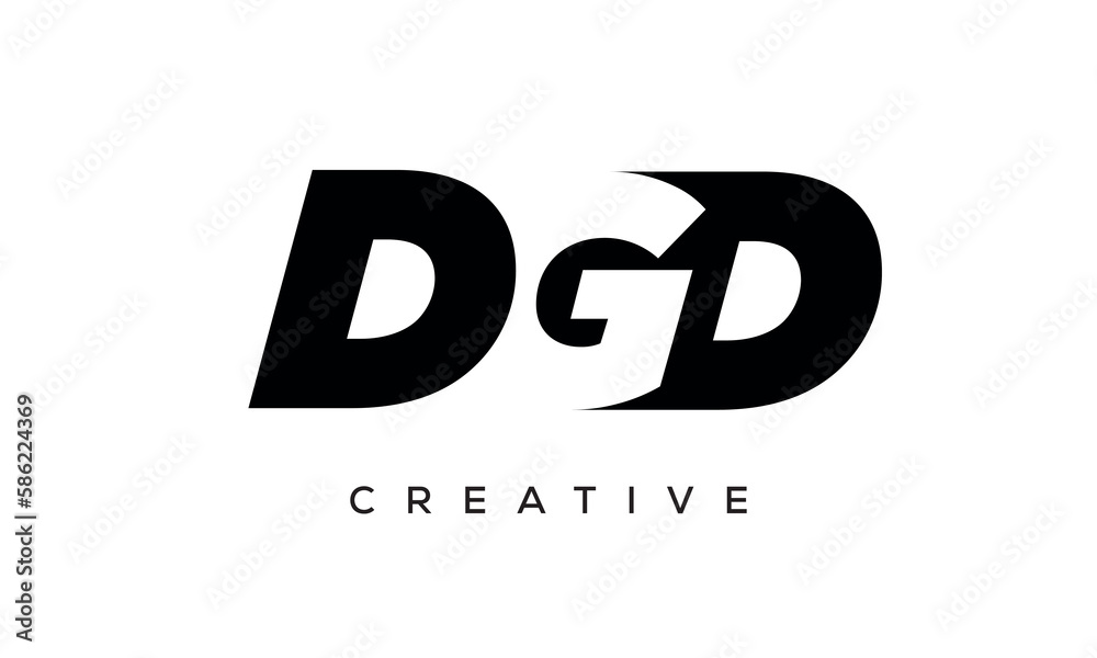 DGD letters negative space logo design. creative typography monogram vector DGD letters negative space logo design. creative typography monogram vector