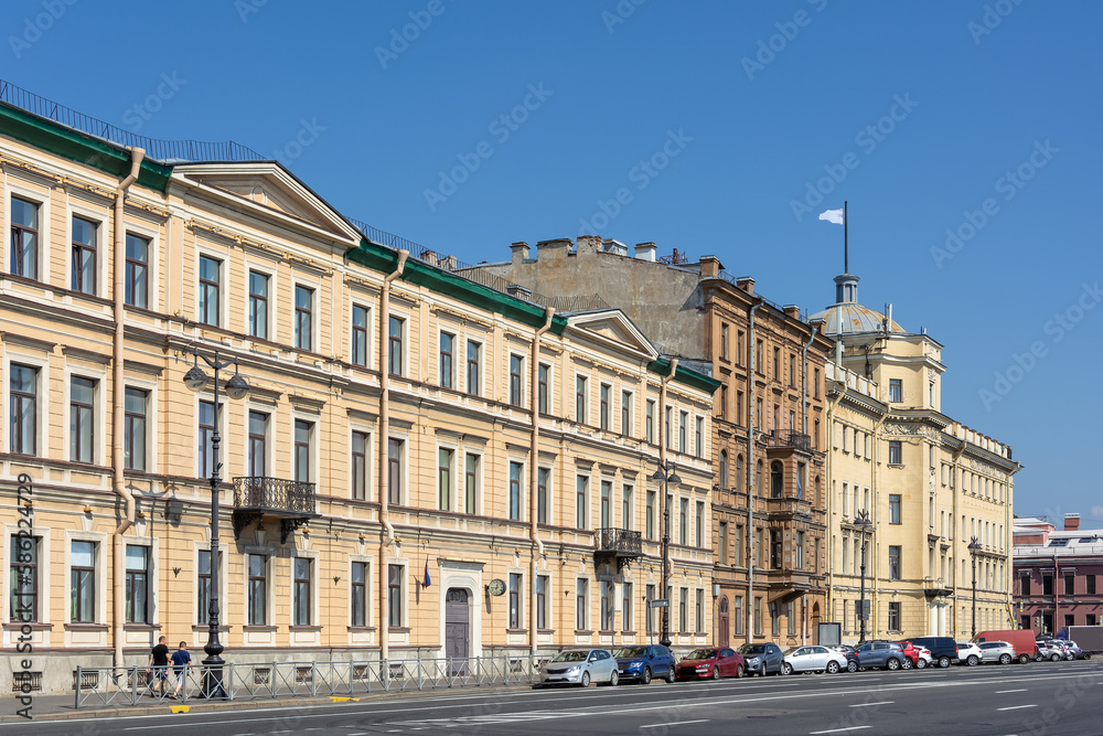 St. Petersburg, old buildings on the historic embankment