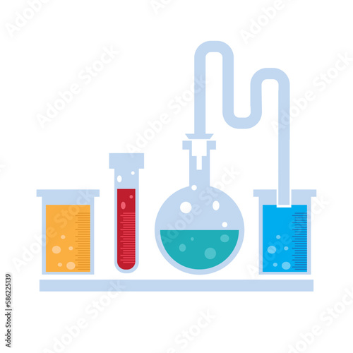 chemical tubes cartoon illustration