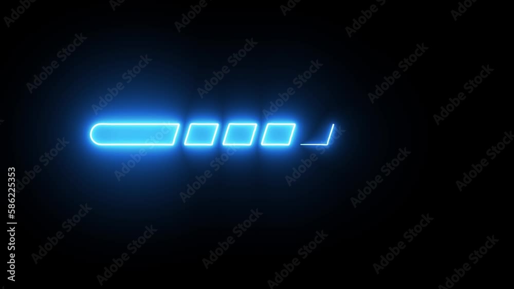 loading screen, with blue led on a dark background