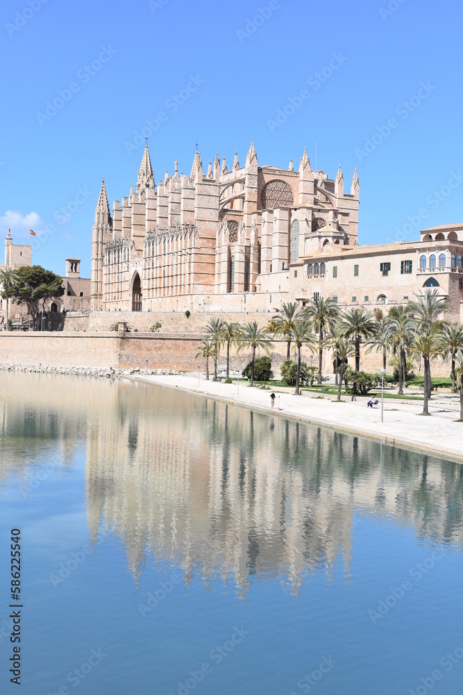 Gothic Cathedral of Palma de Mallorca, Roman Catholic Diocese, island Baleares, Spain, Historical building,