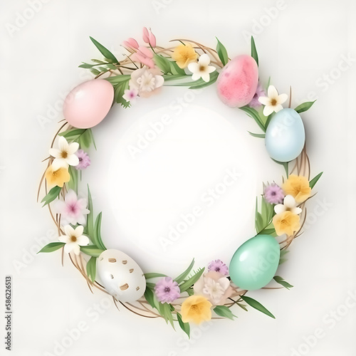 Top down view of an Easter border frame