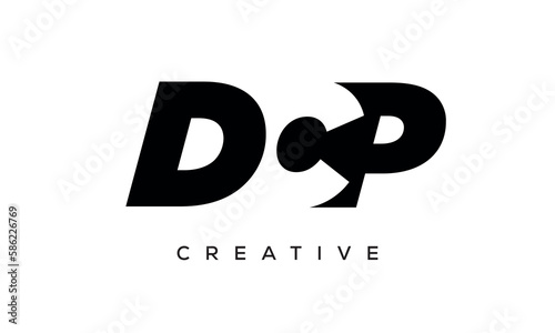 DCP letters negative space logo design. creative typography monogram vector photo