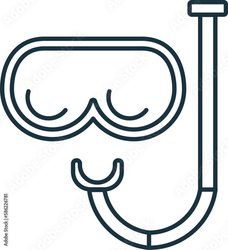 Snorkel line icon. Monochrome simple Snorkel outline icon for templates  web design and infographics