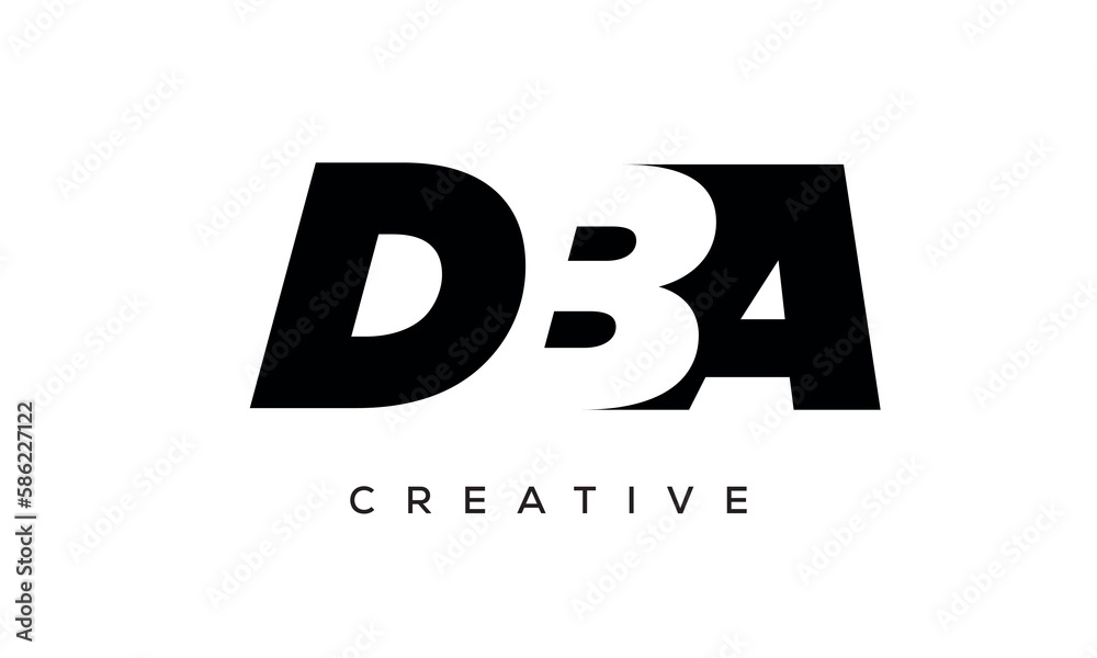 DBA letters negative space logo design. creative typography monogram vector DBA letters negative space logo design. creative typography monogram vector