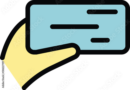 Hand rotate phone icon outline vector. Smartphone device. Screen swipe color flat