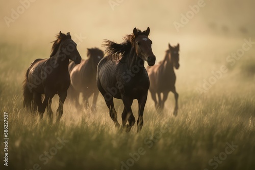 horses running  generative AI