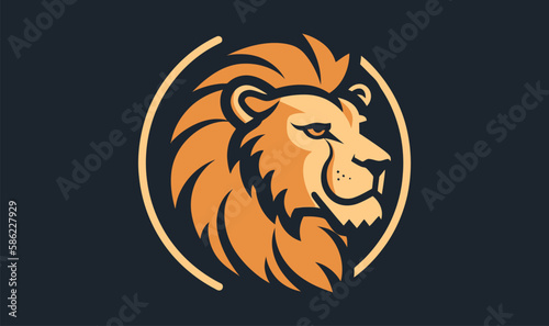 Lion head design logo vector