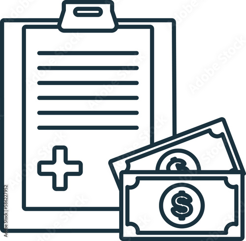 Medical Contract line icon. Element sign from transplantation collection. Flat Medical Contract outline icon sign for web design, infographics and more.