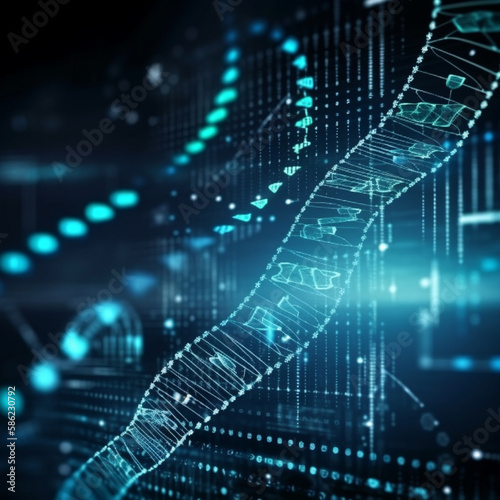 Computing electronic medical record. DNA. Digital healthcare and network connection on virtual interface, medical technology and innovation concept