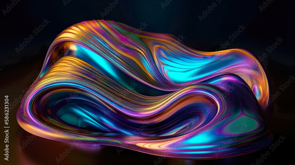 The Transcendent Illusion: An Alluring 3D Render of an Iridescent Shape