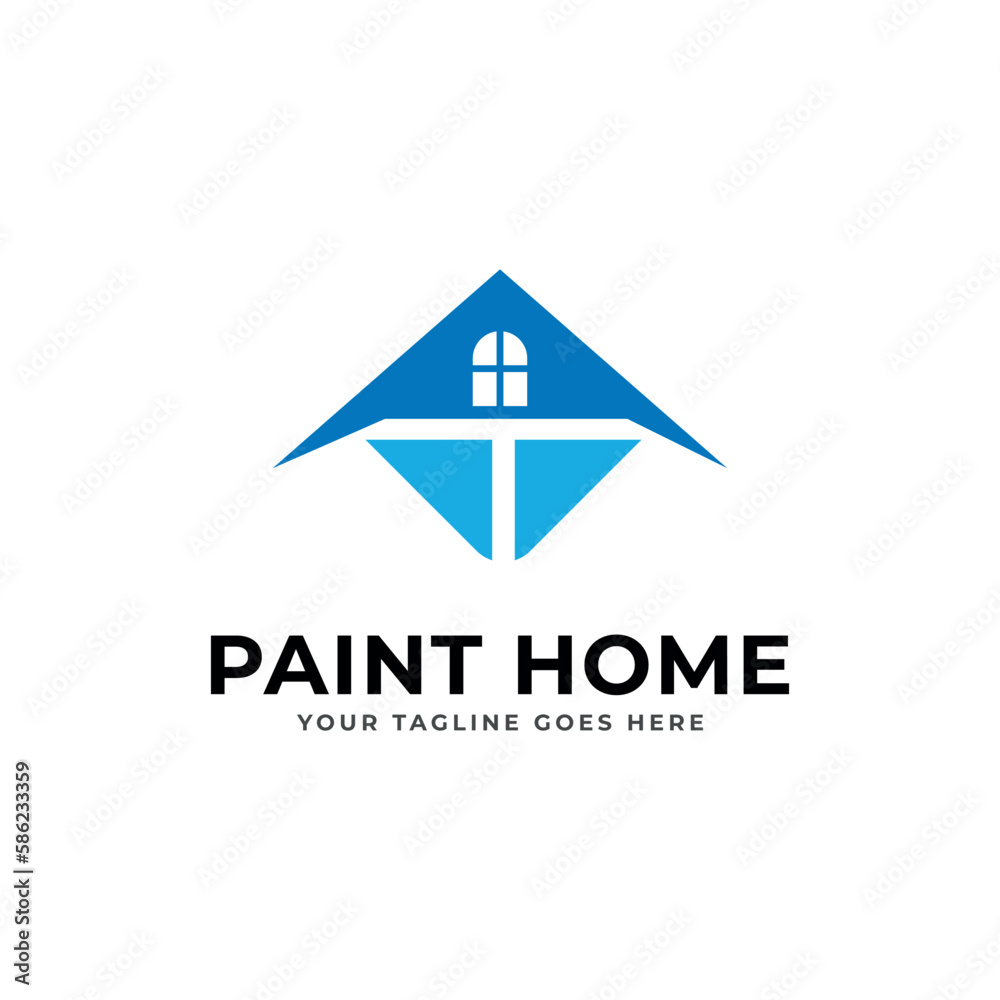 Paint house logo design illustration. Paint house logo design illustration.