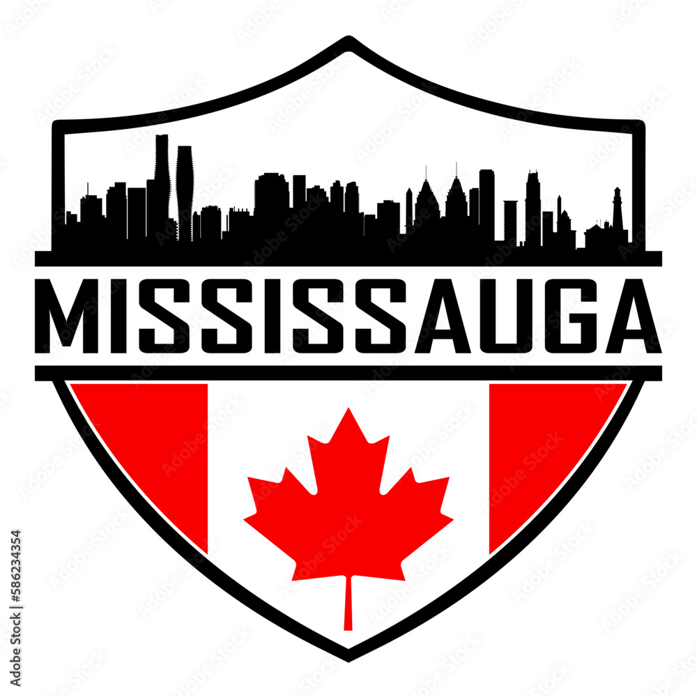 Mississauga Canada Skyline Silhouette Sunset Travel Souvenir Sticker