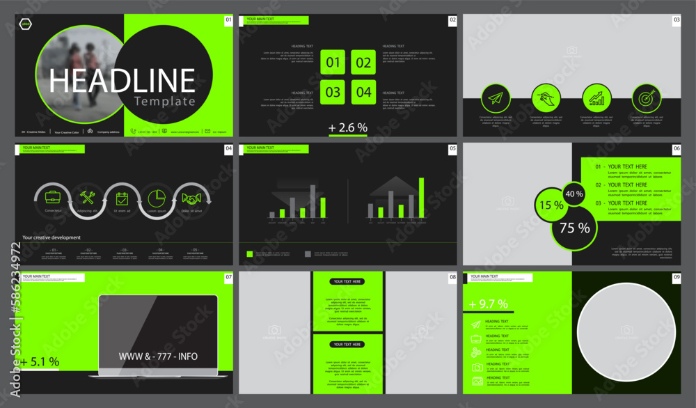 Business presentation template. Vector set, elements of infographics ...