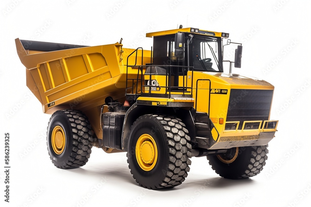 Isolated Articulated Dump Truck on White Background. Isolated Articulated Dump Truck on White Background.