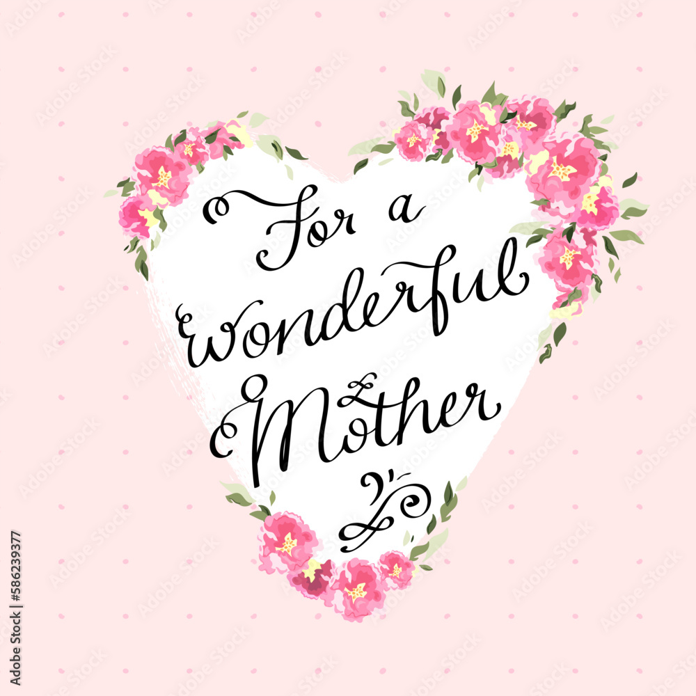 Lovely hand written Mother's Day design with cute flowers, great for cards, banners, wallpapers, gift bags - vector design