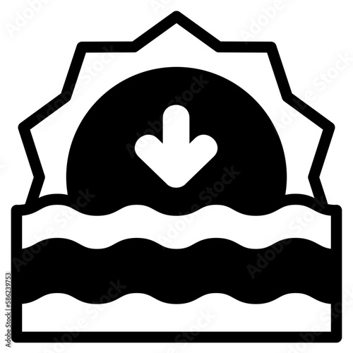 sunset solid icon
