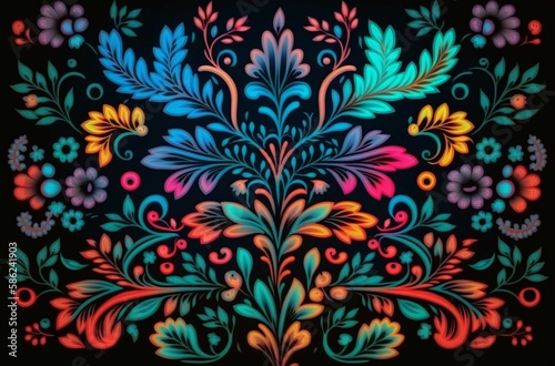 polish traditional pattern wallpaper  background  graphic  ai generated