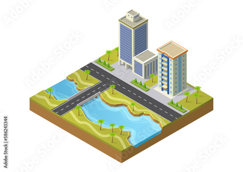 isometric city landscape