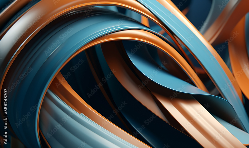 Modern Abstract Background, 3D Rendered Wallpaper, close-up of a petrol blue and orange swirl, created with Generative AI technology Modern Abstract Background, 3D Rendered Wallpaper, close-up of a petrol blue and orange swirl, created with Generative AI technology