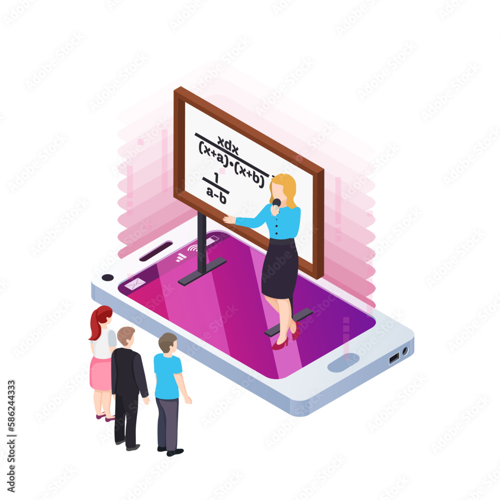 Elearning Isometric Concept