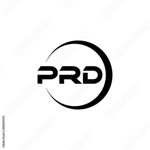 PRD letter logo design with white background in illustrator, cube logo, vector logo, modern alphabet font overlap style. calligraphy designs for logo, Poster, Invitation, etc.